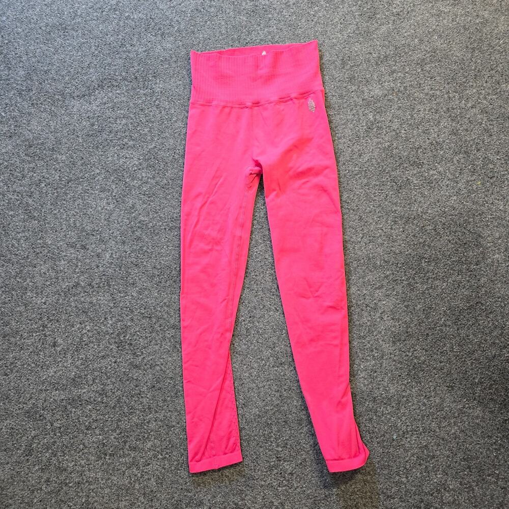 Free People Movement Leggings Women Small Pink Stretchy Mesh High Waist Athletic